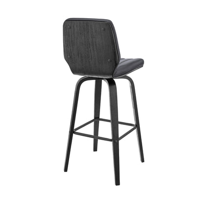 360 Swivel Bar Stool for Kitchen Island Dining Room Gray Faux Leather