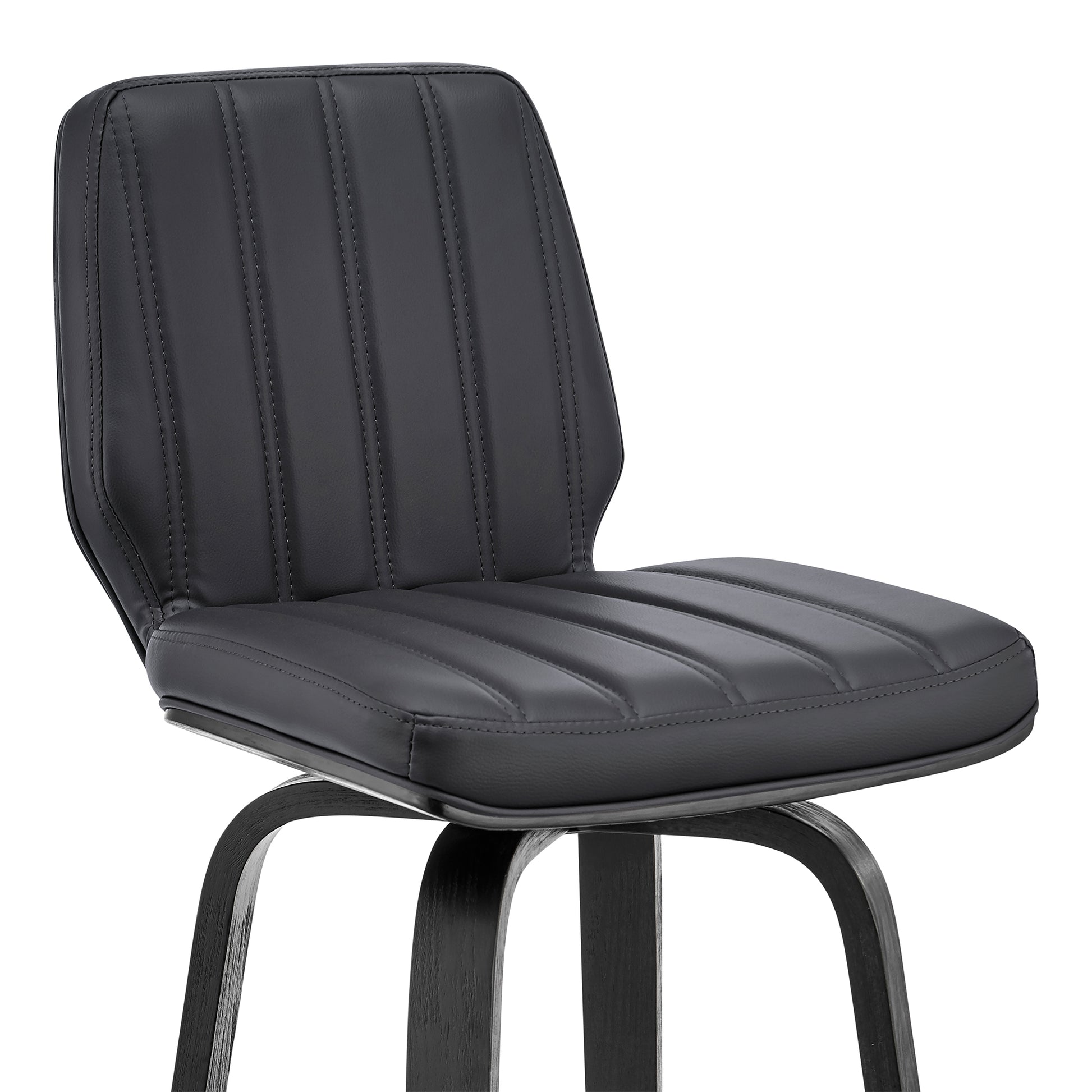360 Swivel Bar Stool for Kitchen Island Dining Room Gray Faux Leather
