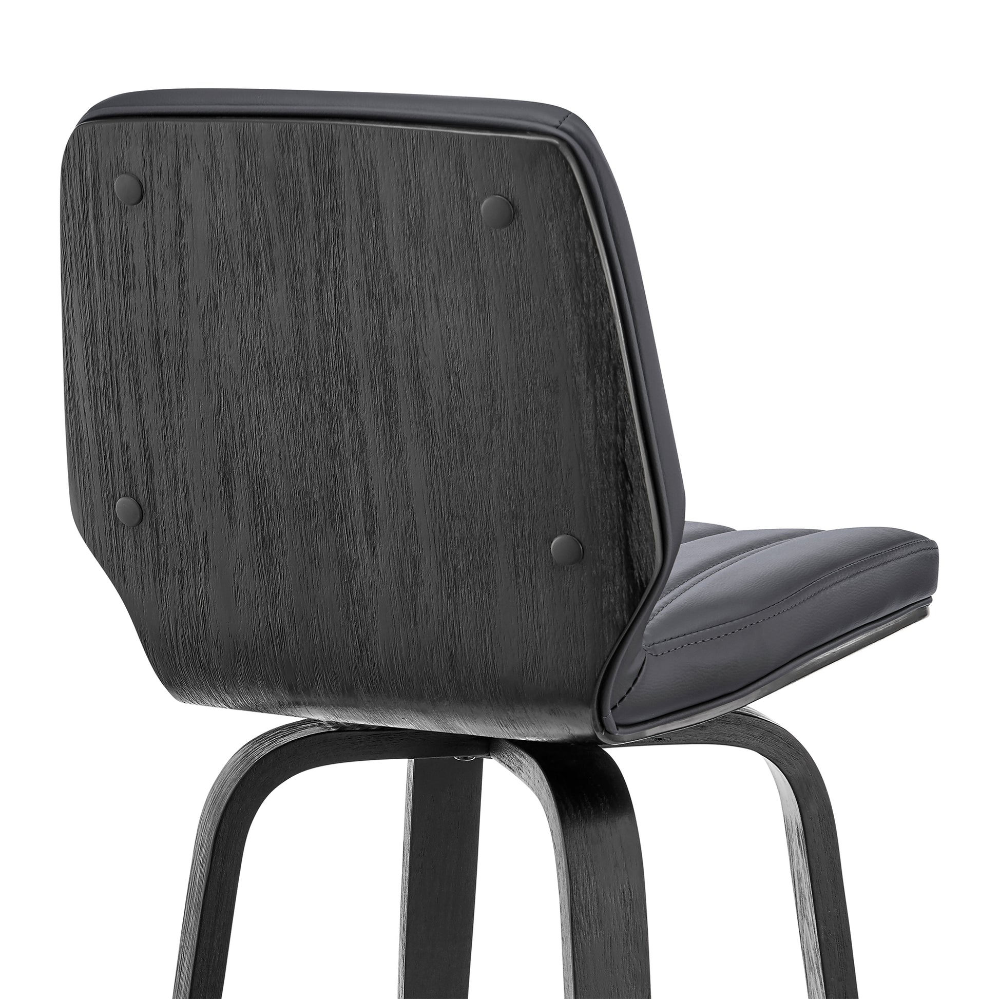 360 Swivel Bar Stool for Kitchen Island Dining Room Gray Faux Leather