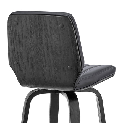 360 Swivel Bar Stool for Kitchen Island Dining Room Gray Faux Leather