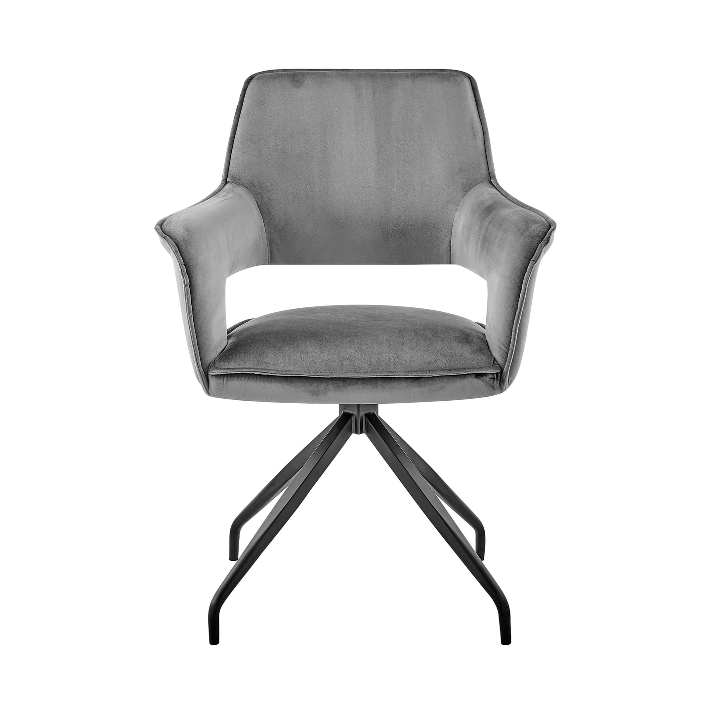 Gray Velvet Dining Chair Accent Seat for Kitchen and Dining Room