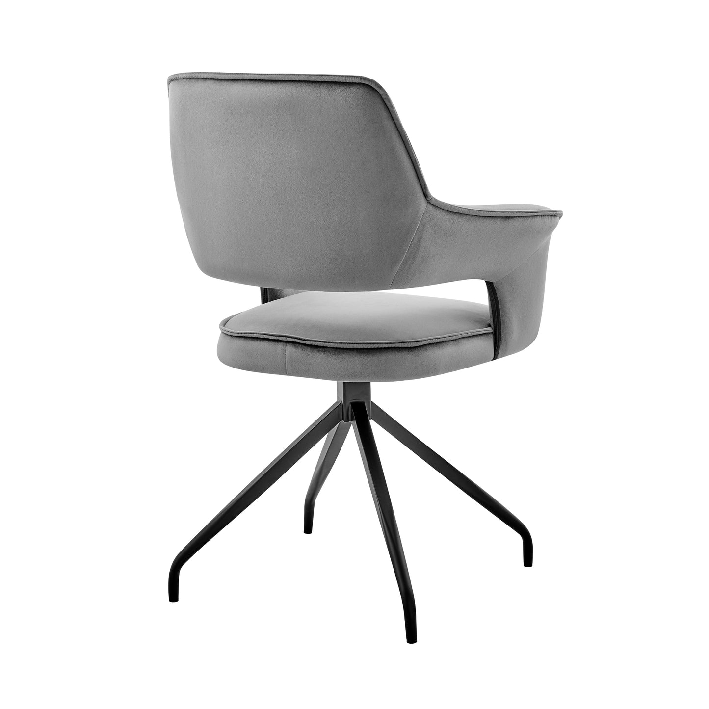 Gray Velvet Dining Chair Accent Seat for Kitchen and Dining Room