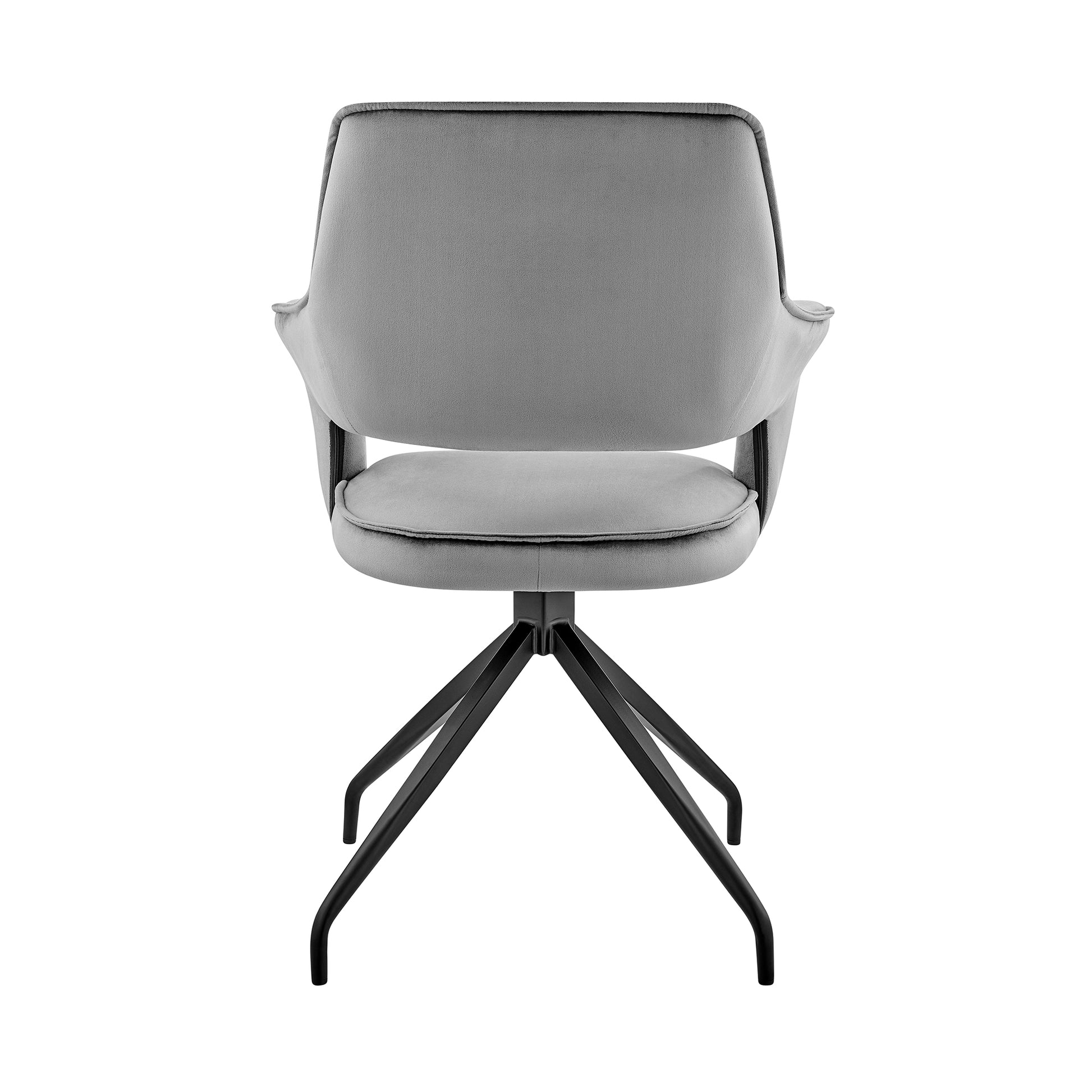 Gray Velvet Dining Chair Accent Seat for Kitchen and Dining Room