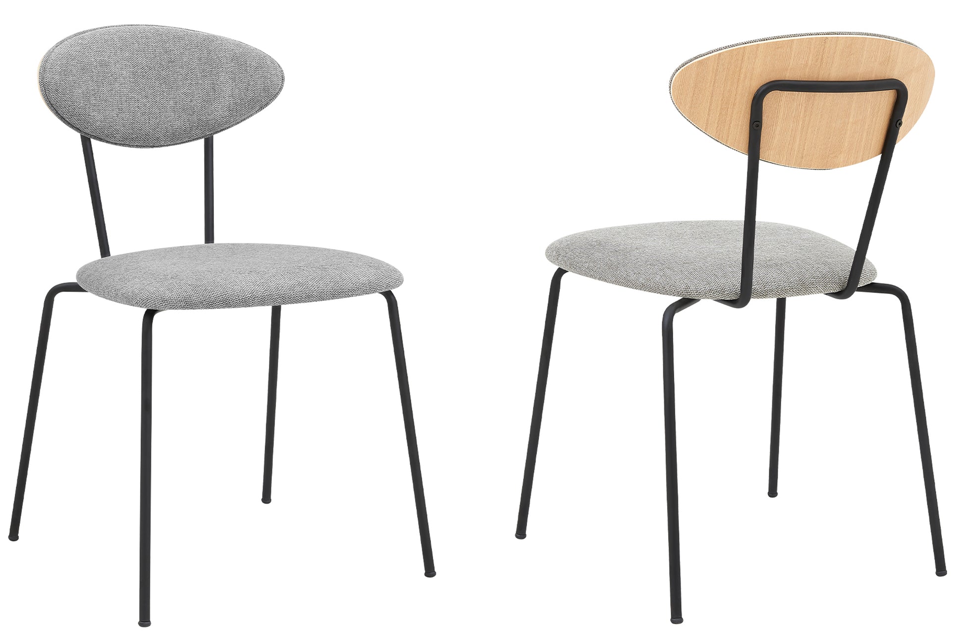 Gray Fabric Dining Chairs Set of 2 - Modern Style