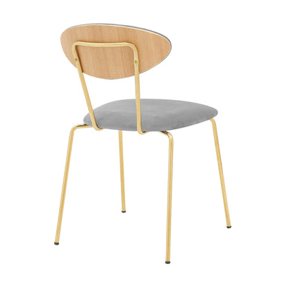Gray Fabric Dining Chairs Set of 2 - Modern Style