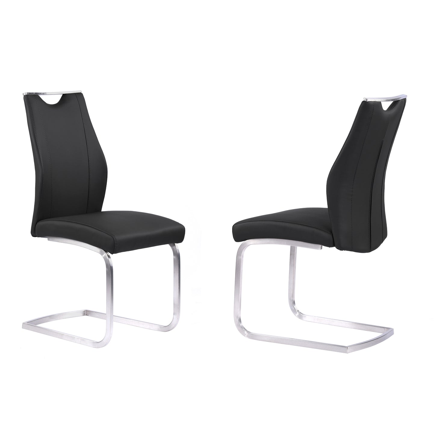 Black Upholstered Dining Chairs - Set of 2 for Dining Room