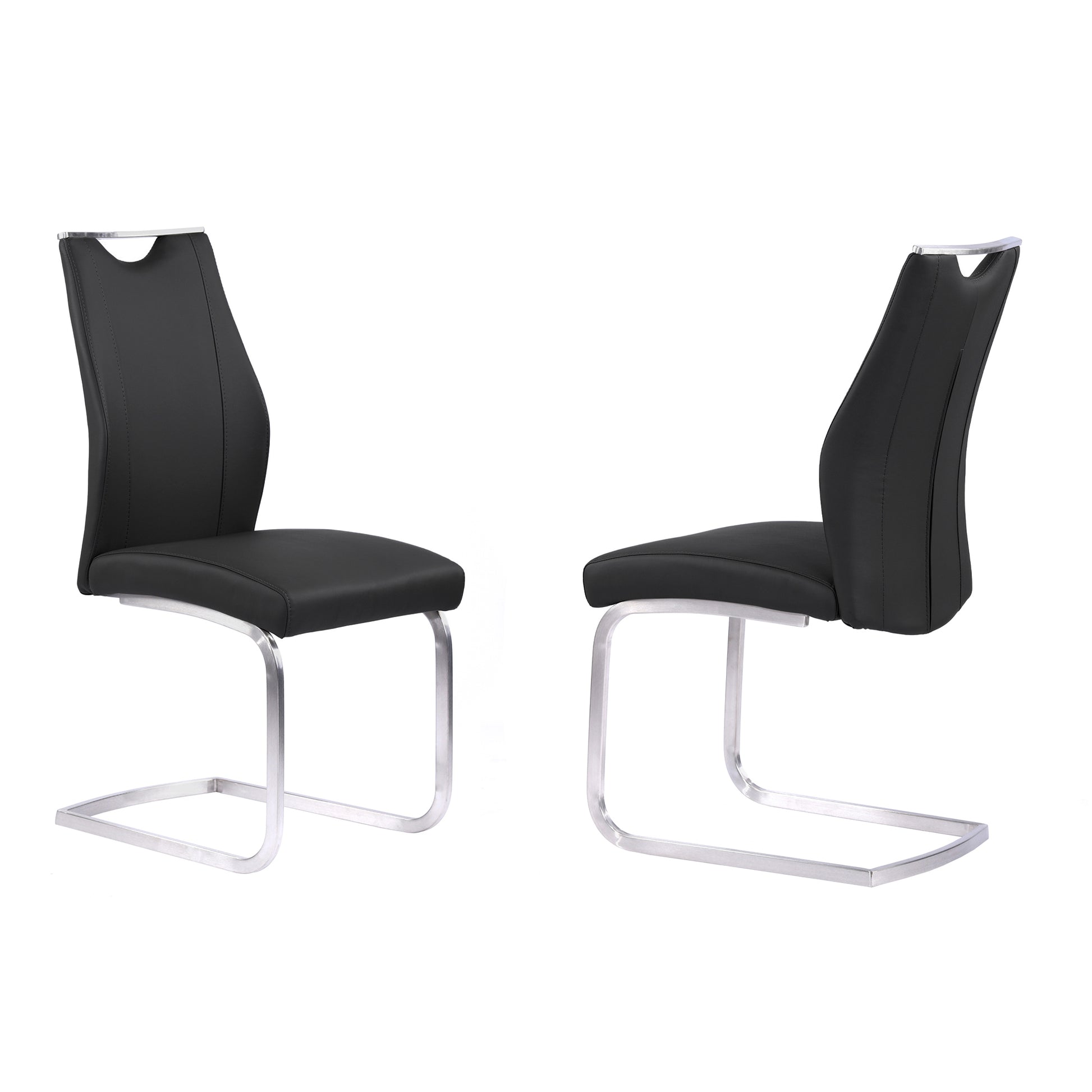 Black Upholstered Dining Chairs - Set of 2 for Dining Room