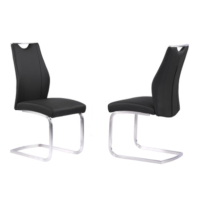 Black Upholstered Dining Chairs - Set of 2 for Dining Room