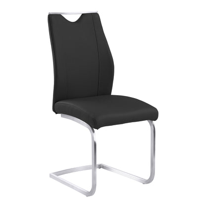 Black Upholstered Dining Chairs - Set of 2 for Dining Room