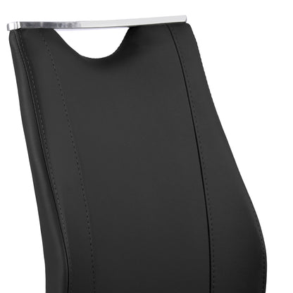 Black Upholstered Dining Chairs - Set of 2 for Dining Room