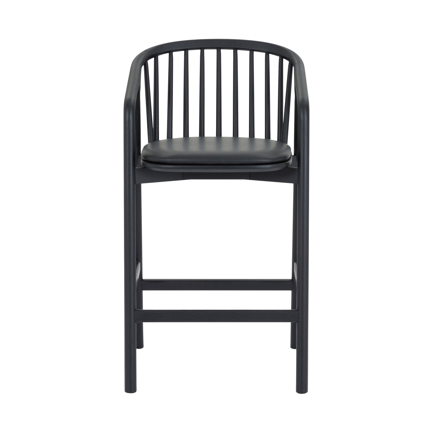 Black Oak Wood Counter Stools - 21 Inch Height
