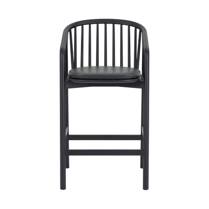 Black Oak Wood Counter Stools - 21 Inch Height