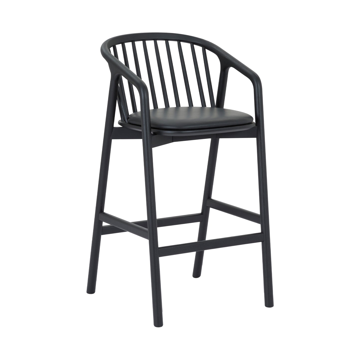 Black Oak Wood Counter Stools - 21 Inch Height