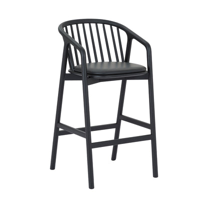 Black Oak Wood Counter Stools - 21 Inch Height