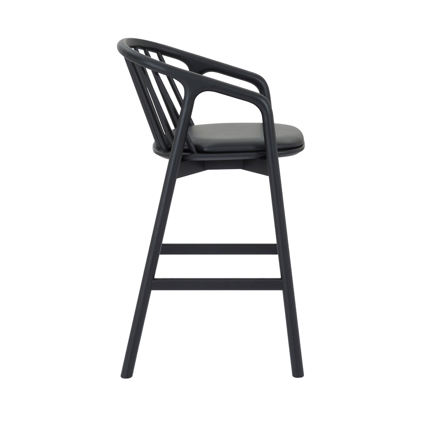 Black Oak Wood Counter Stools - 21 Inch Height