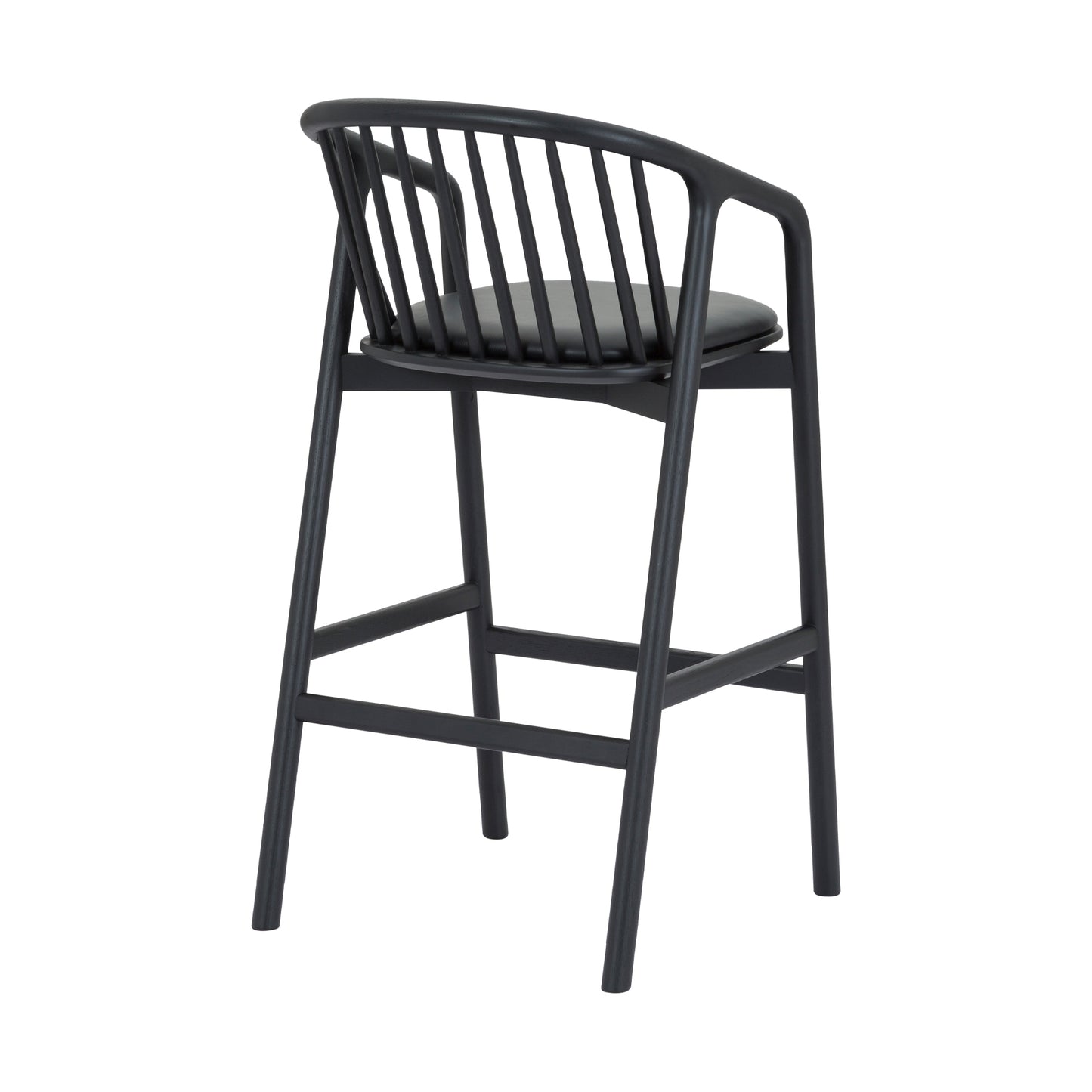 Black Oak Wood Counter Stools - 21 Inch Height