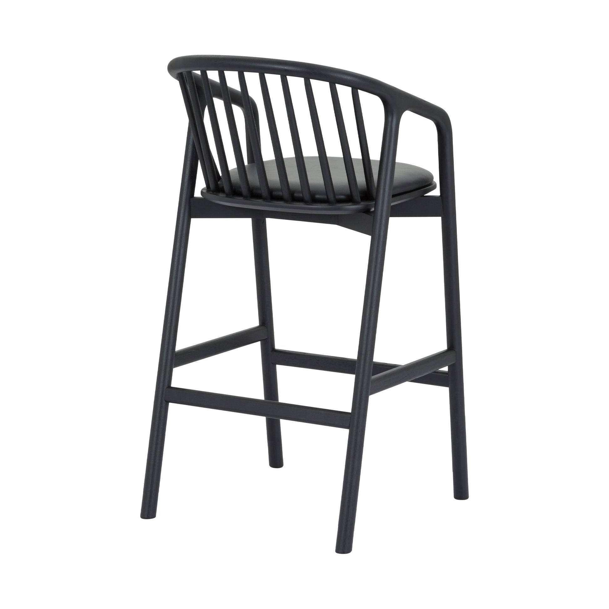 Black Oak Wood Counter Stools - 21 Inch Height