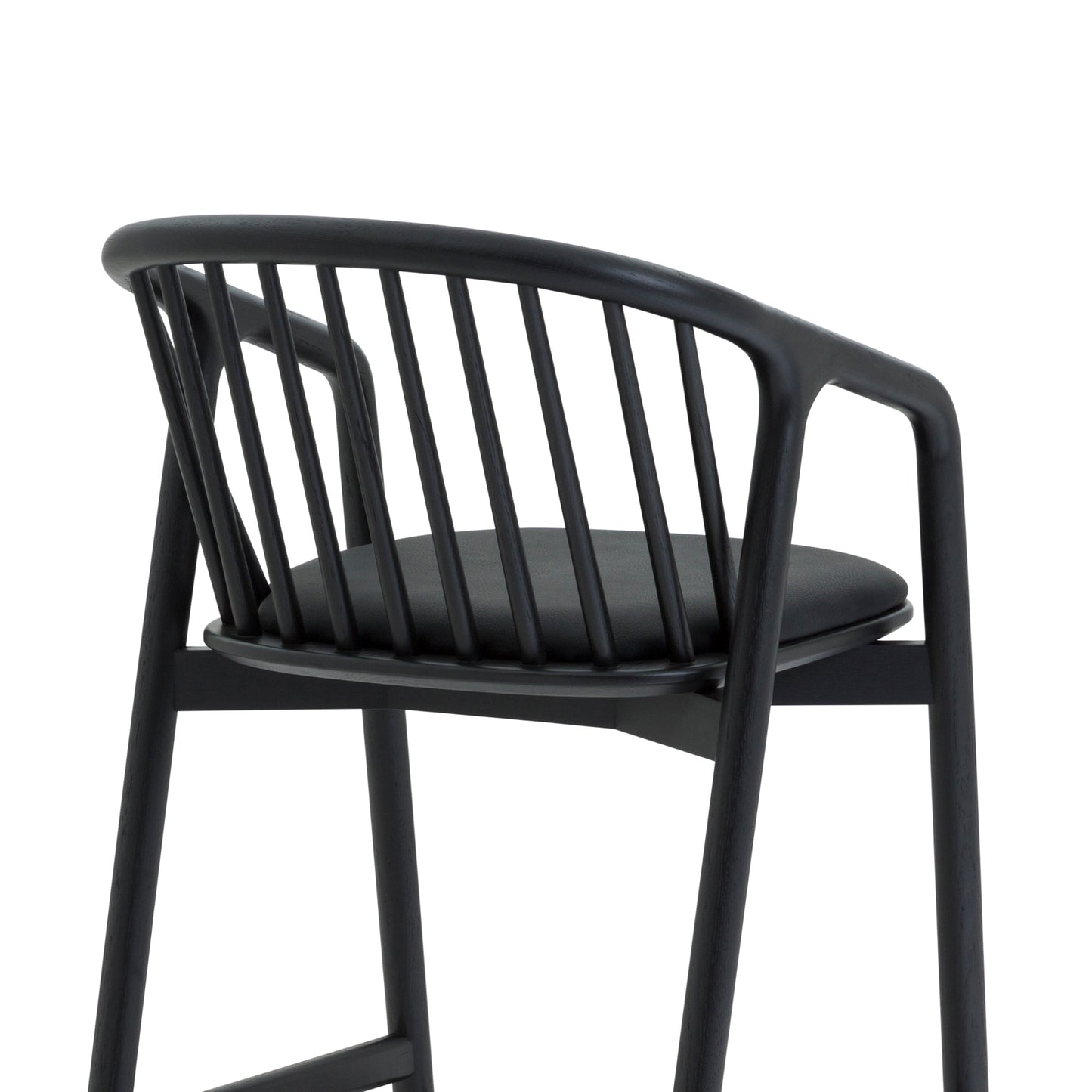 Black Oak Wood Counter Stools - 21 Inch Height