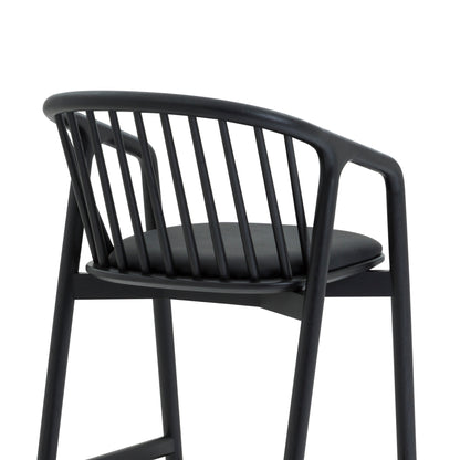 Black Oak Wood Counter Stools - 21 Inch Height