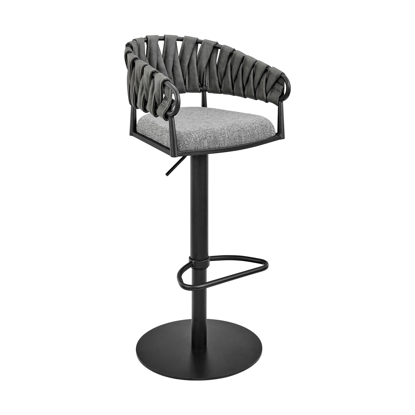 Black Swivel Counter Stool - Adjustable Height Bar Stool