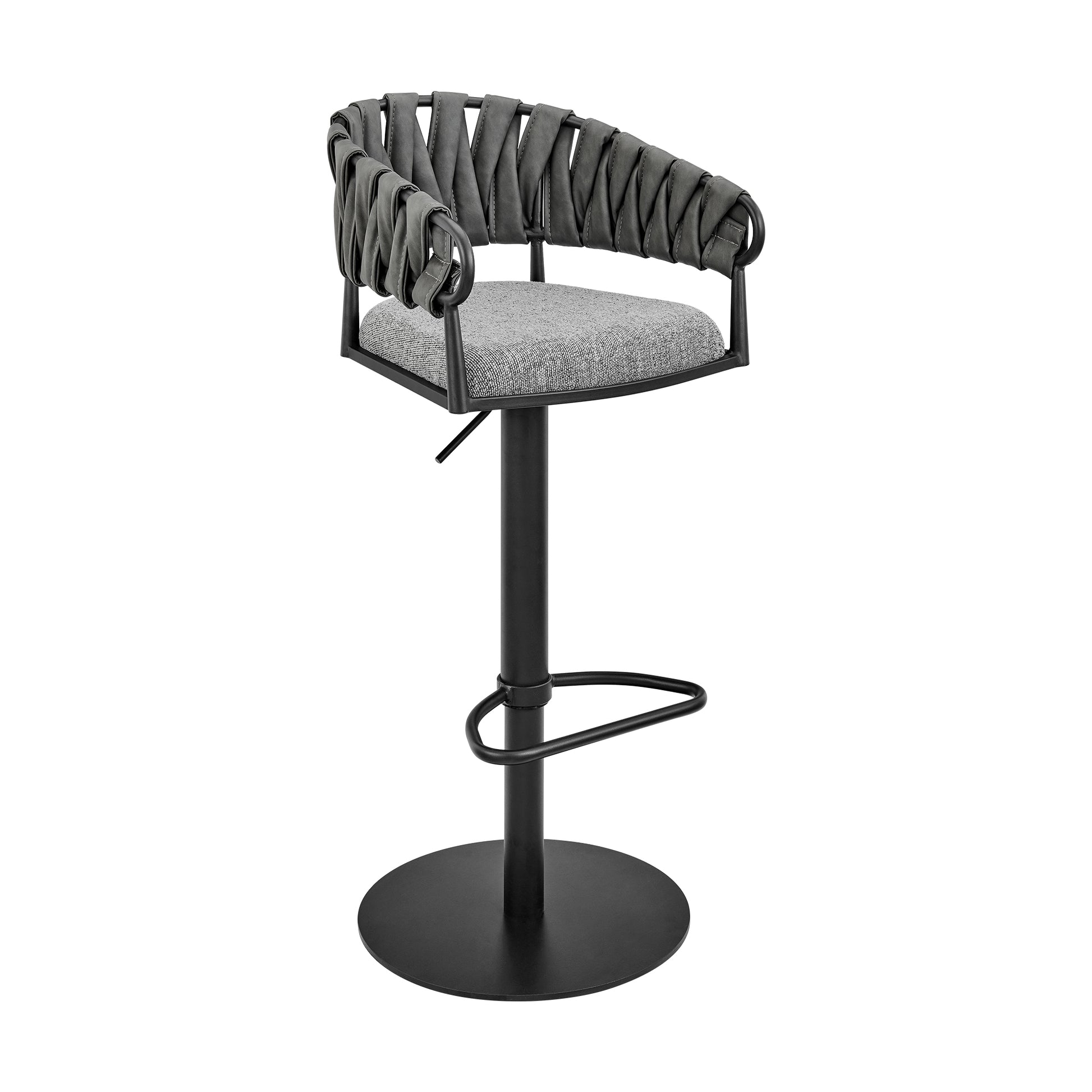 Black Swivel Counter Stool - Adjustable Height Bar Stool