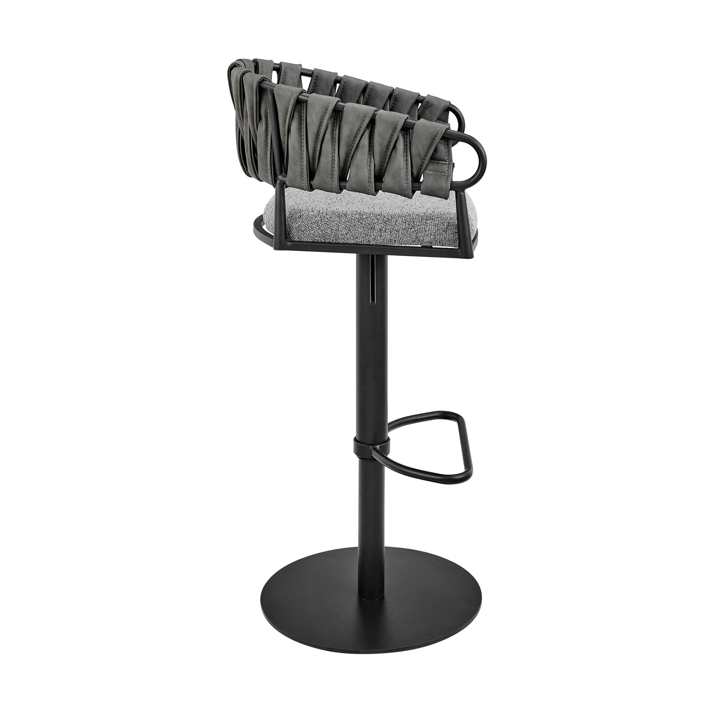 Black Swivel Counter Stool - Adjustable Height Bar Stool