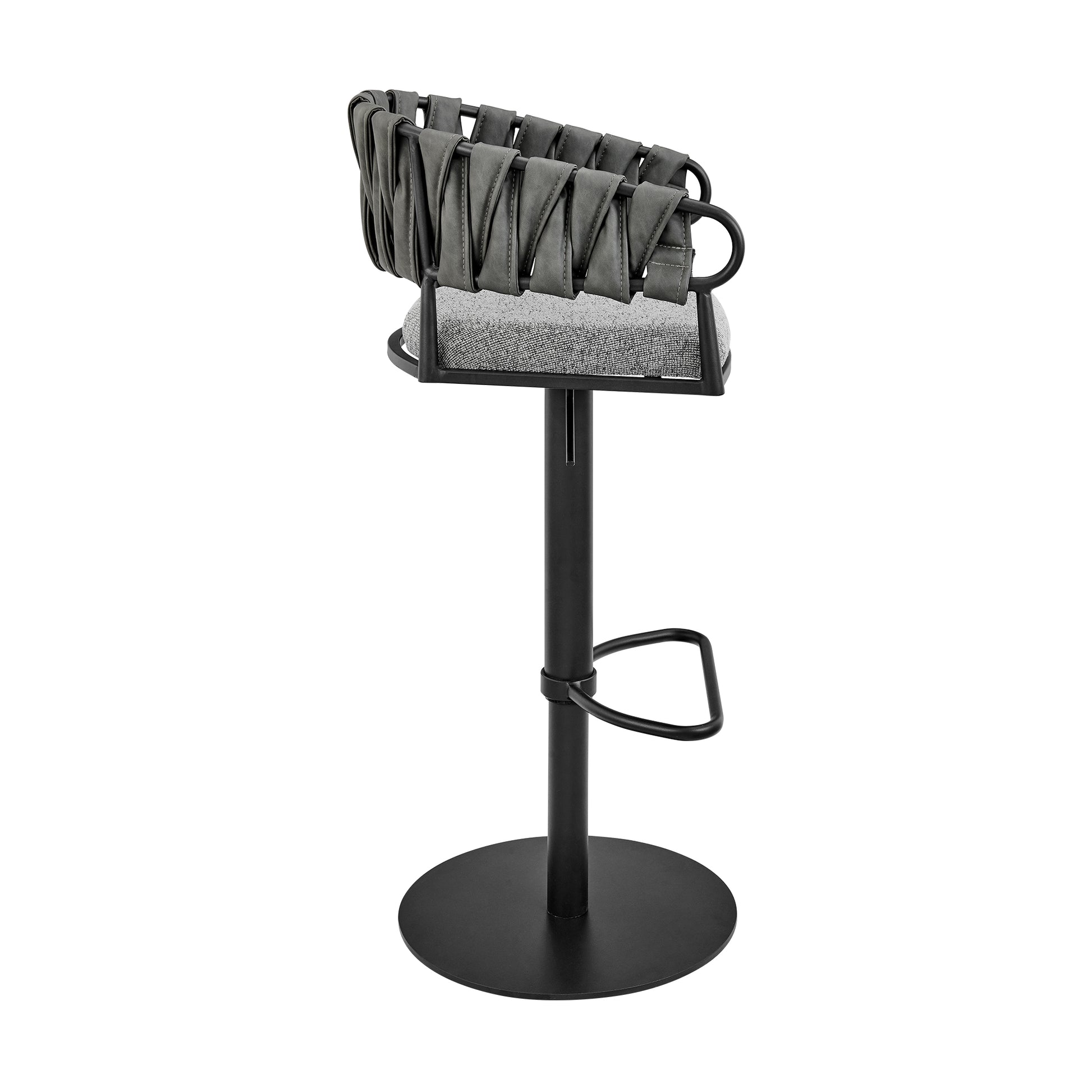 Black Swivel Counter Stool - Adjustable Height Bar Stool