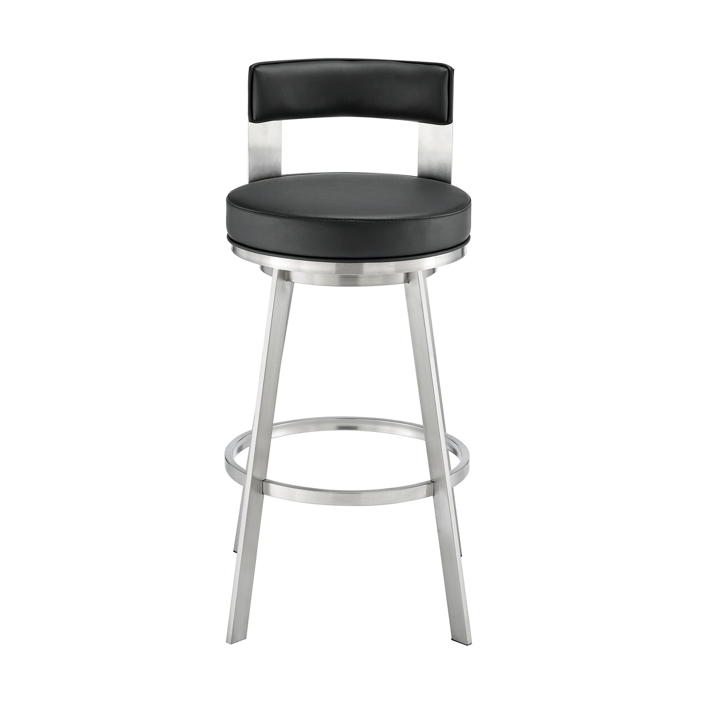 30 Inch Swivel Bar Stool - Black Upholstered