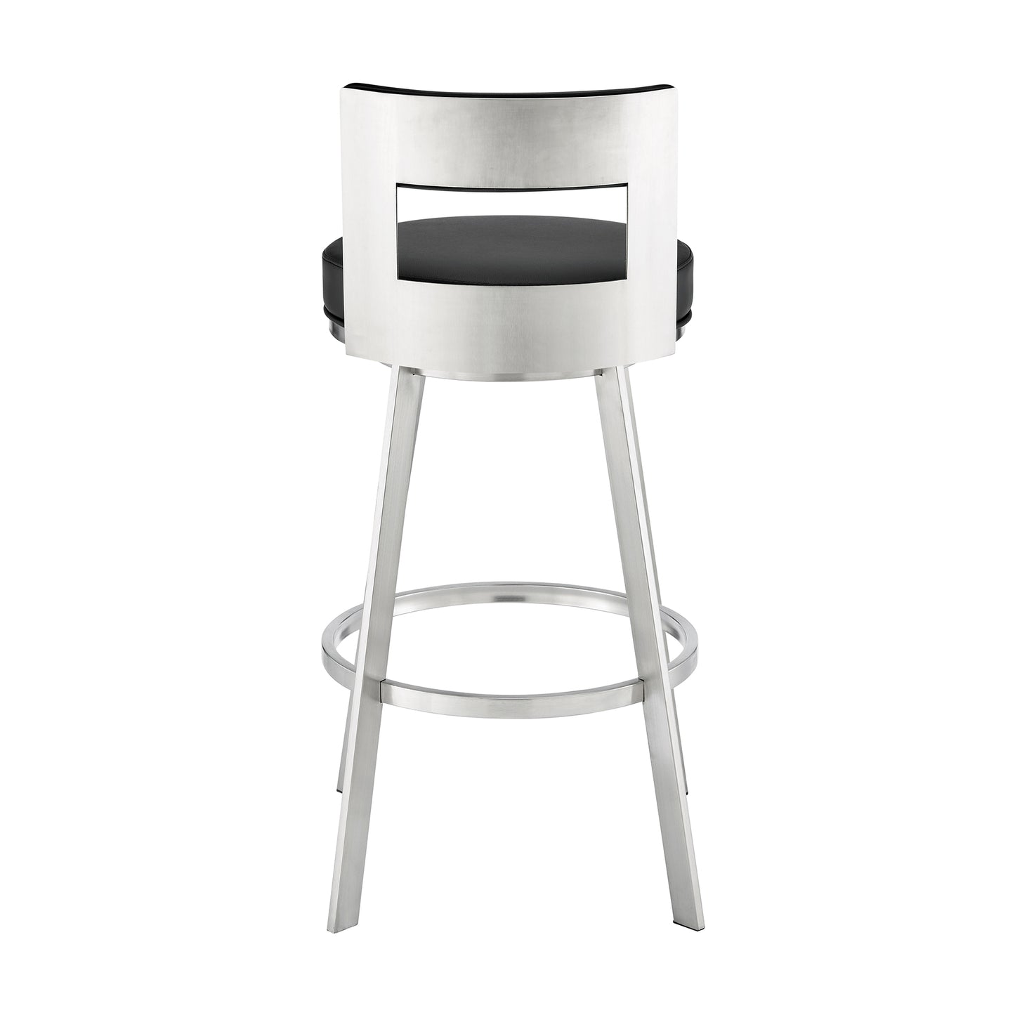 30 Inch Swivel Bar Stool - Black Upholstered