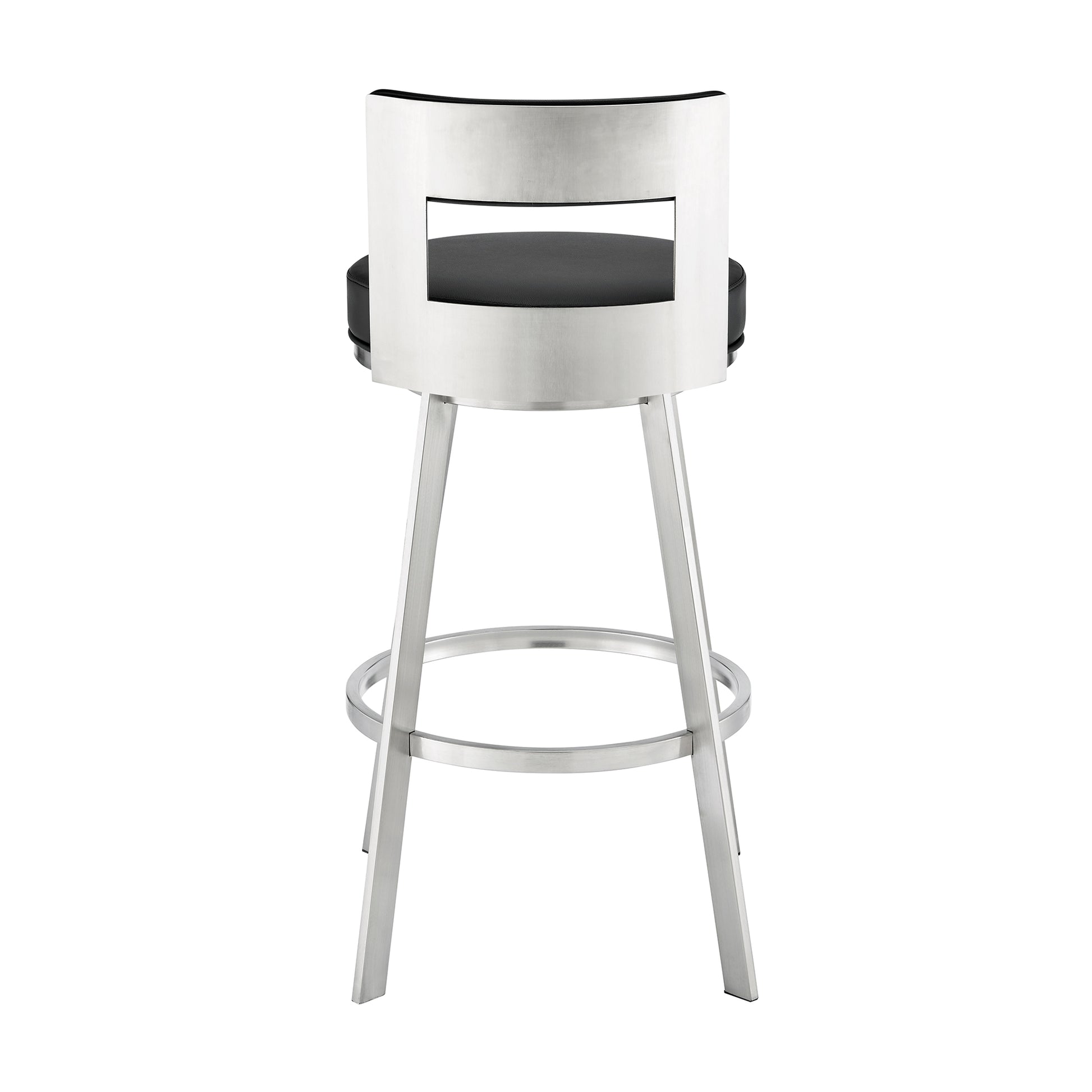30 Inch Swivel Bar Stool - Black Upholstered