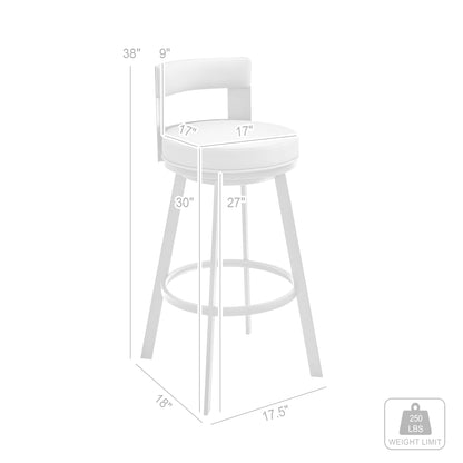 30 Inch Swivel Bar Stool - Black Upholstered
