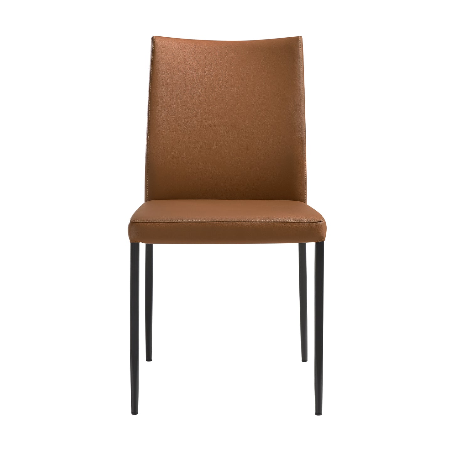 Brown Upholstered Dining Chair with Metal Legs for Kitchen Storage
