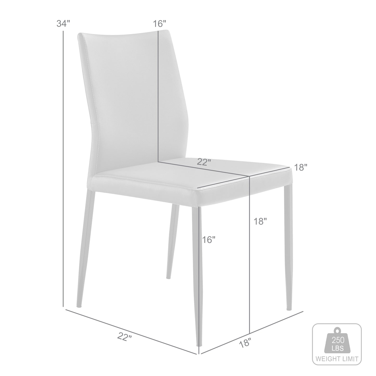 Brown Upholstered Dining Chair with Metal Legs for Kitchen Storage