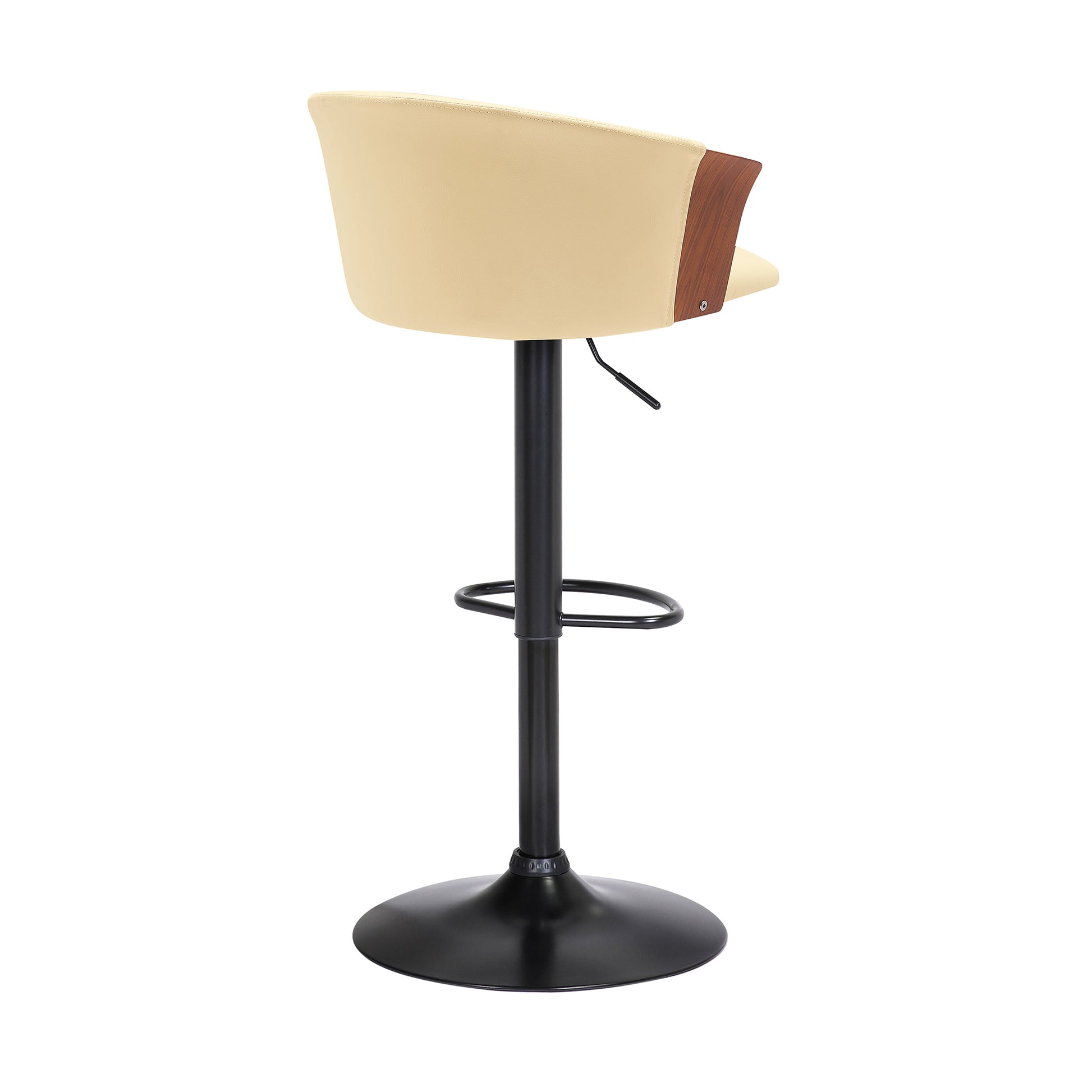 Adjustable Swivel Bar Stool with Faux Leather Seat for Kitchen Dining
