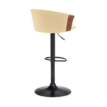 Adjustable Swivel Bar Stool with Faux Leather Seat for Kitchen Dining