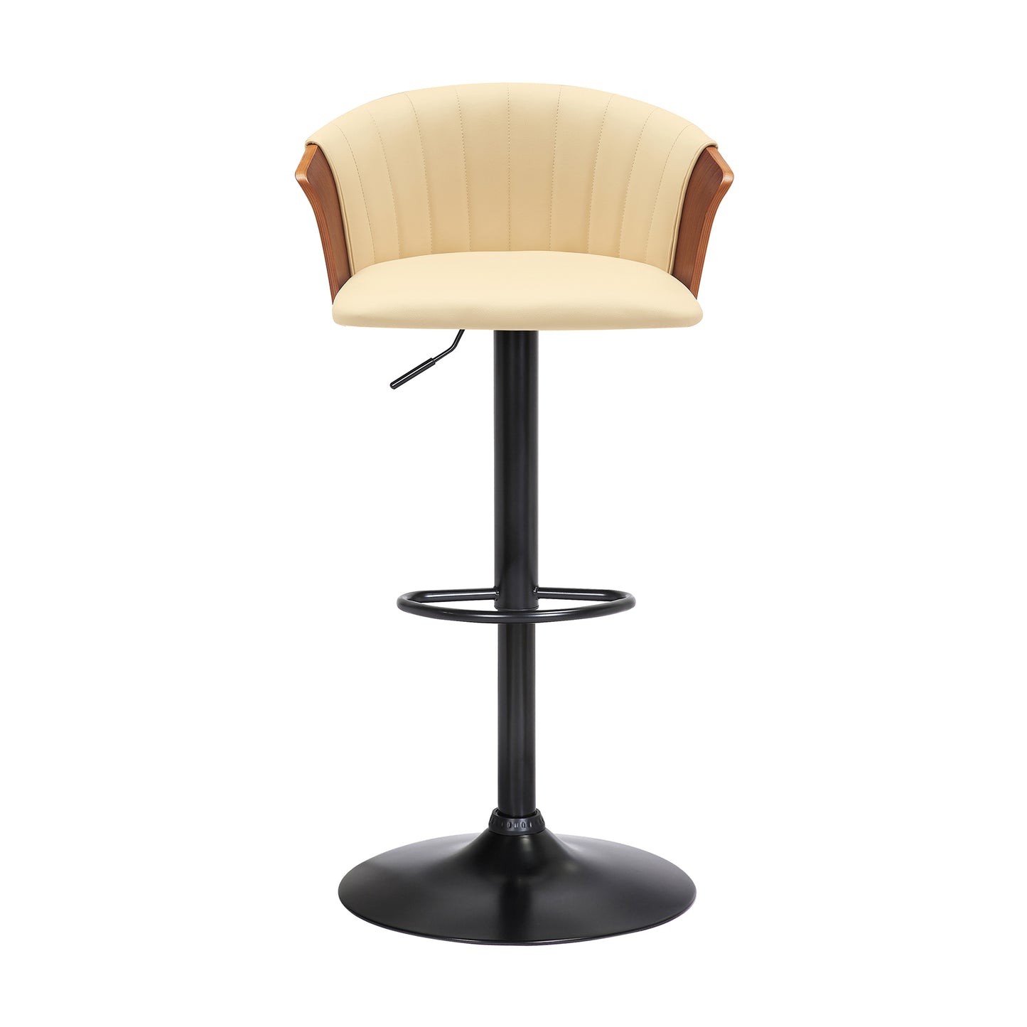 Adjustable Swivel Bar Stool with Faux Leather Seat for Kitchen Dining