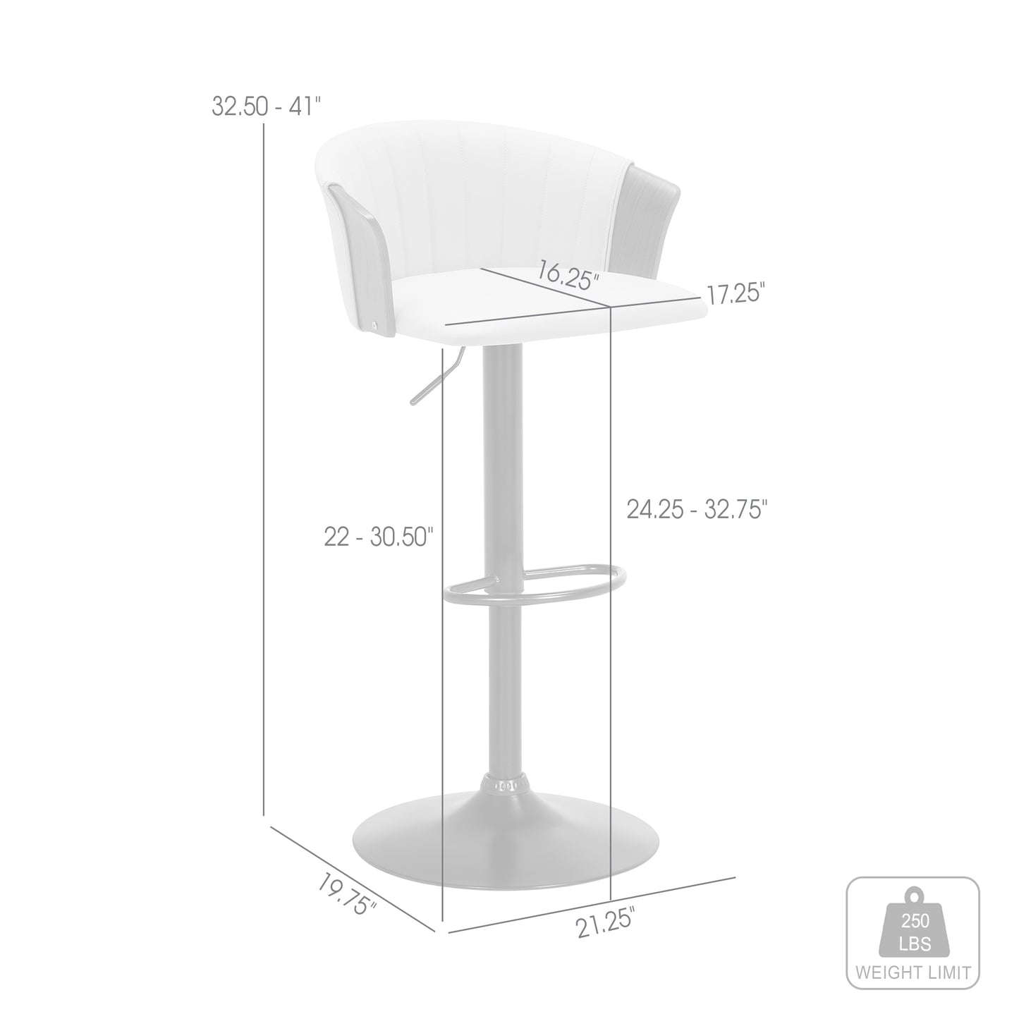 Adjustable Swivel Bar Stool with Faux Leather Seat for Kitchen Dining
