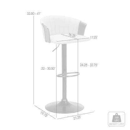 Adjustable Swivel Bar Stool with Faux Leather Seat for Kitchen Dining