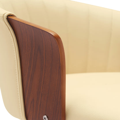 Adjustable Swivel Bar Stool with Faux Leather Seat for Kitchen Dining