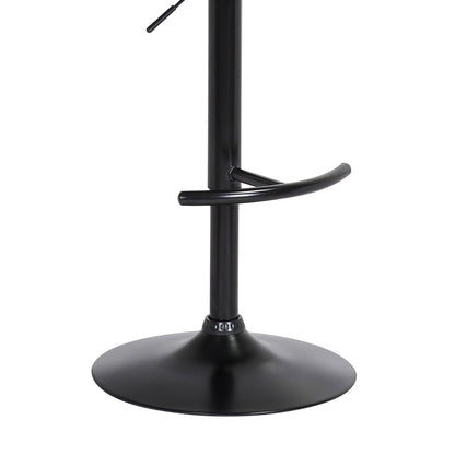 Adjustable Swivel Bar Stool with Gray Upholstery for Kitchen or Dining