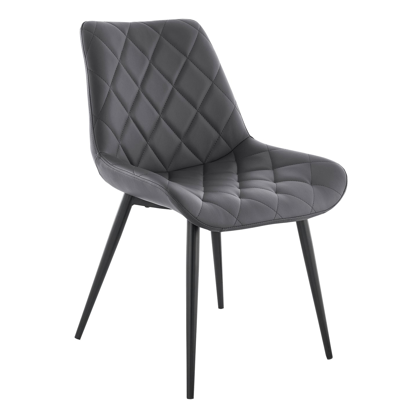 Gray Faux Leather Dining Chairs - Set of 2