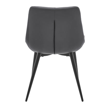 Gray Faux Leather Dining Chairs - Set of 2