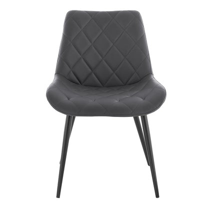 Gray Faux Leather Dining Chairs - Set of 2