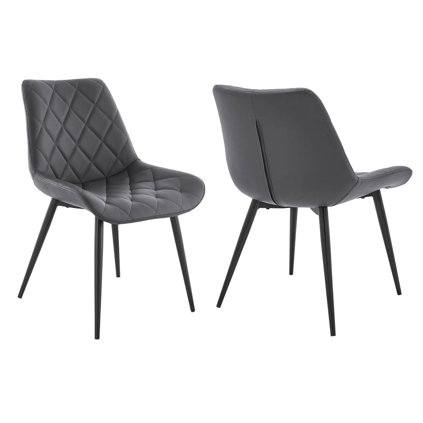 Gray Faux Leather Dining Chairs - Set of 2