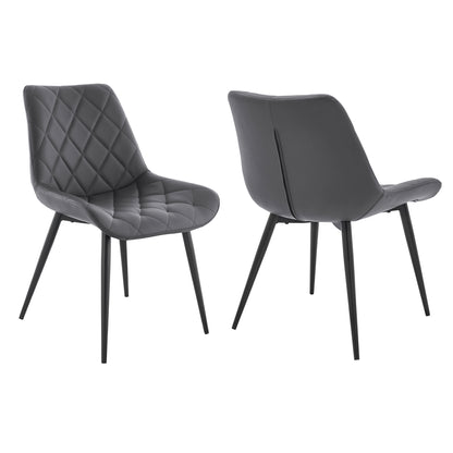 Gray Faux Leather Dining Chairs - Set of 2