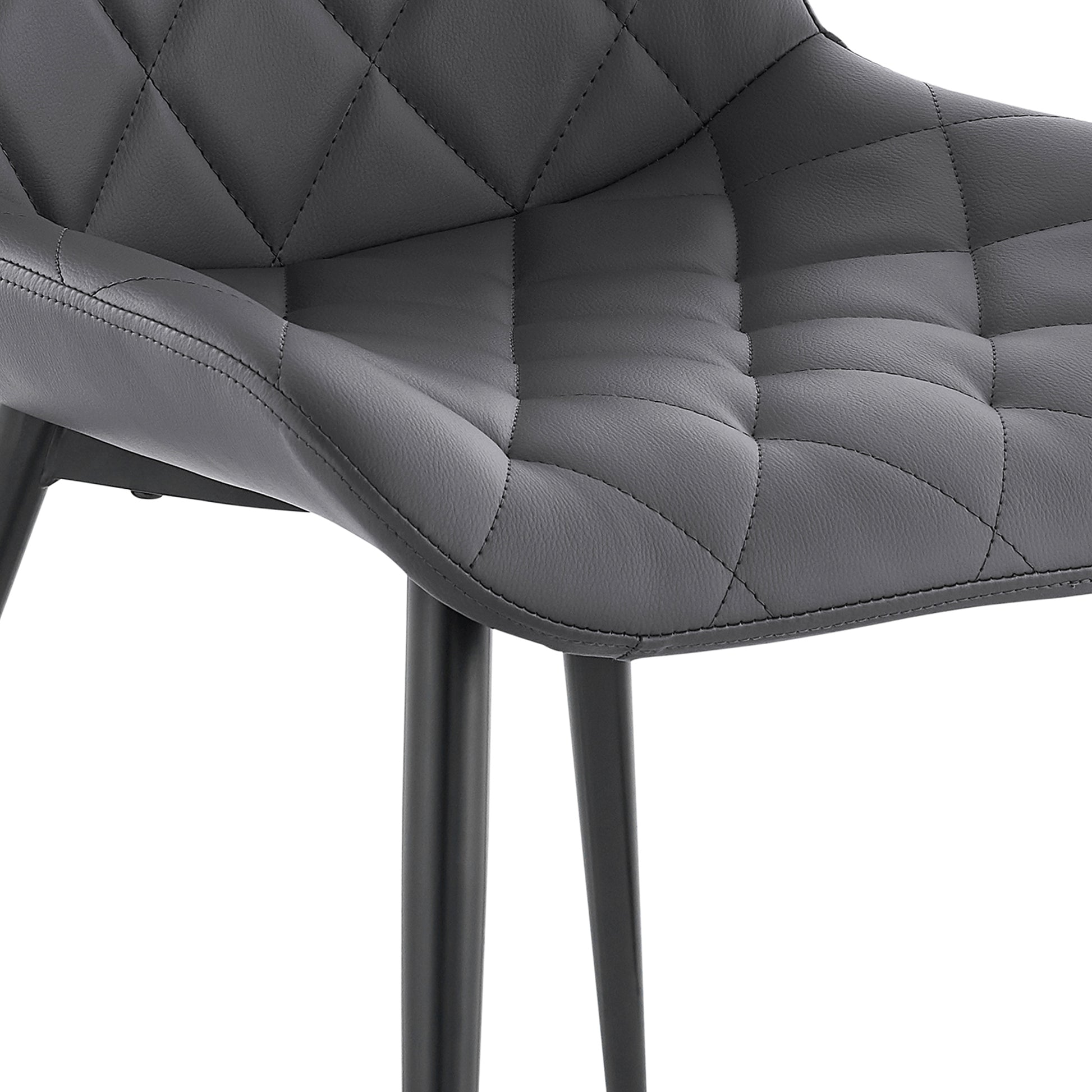 Gray Faux Leather Dining Chairs - Set of 2