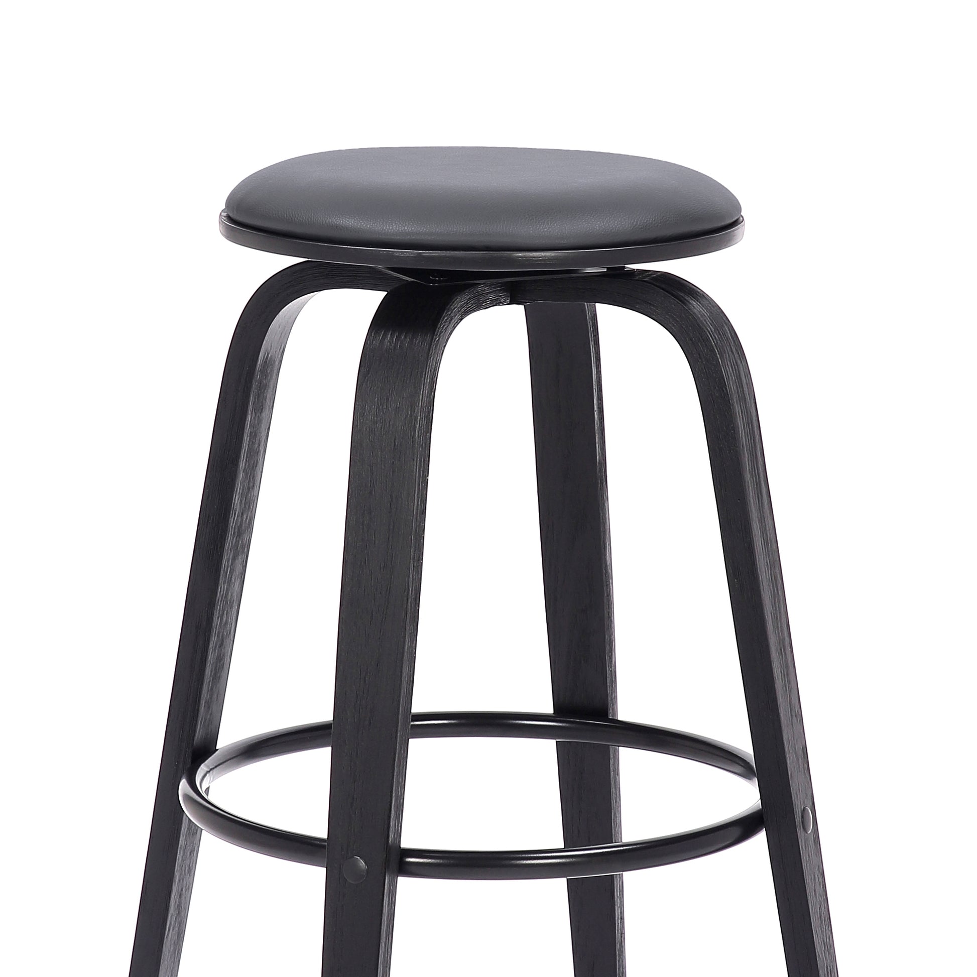 Gray Upholstered Swivel Bar Stool - 17" Wide