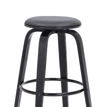 Gray Upholstered Swivel Bar Stool - 17" Wide