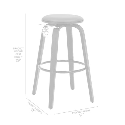 Gray Upholstered Swivel Bar Stool - 17" Wide