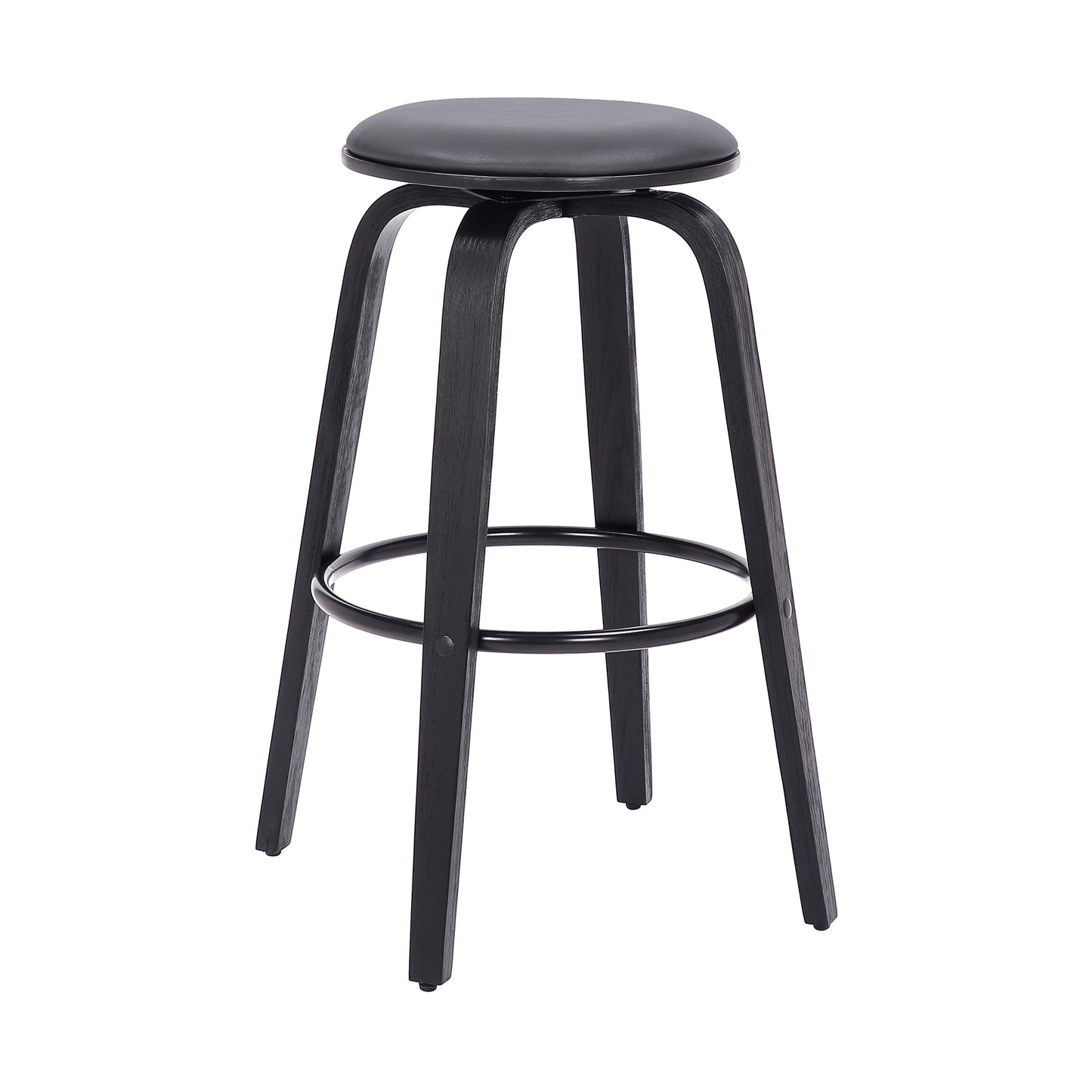 Gray Upholstered Swivel Bar Stool - 17" Wide